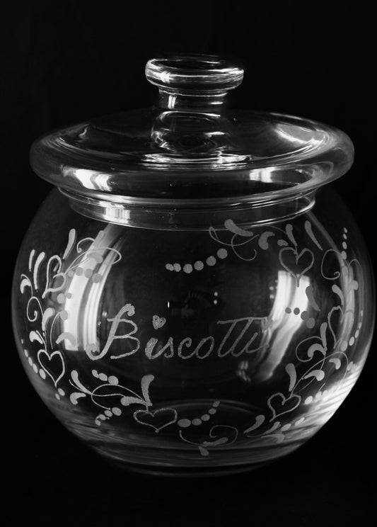 Biscottiera / Barattolo in vetro decorato - Personalizzabile